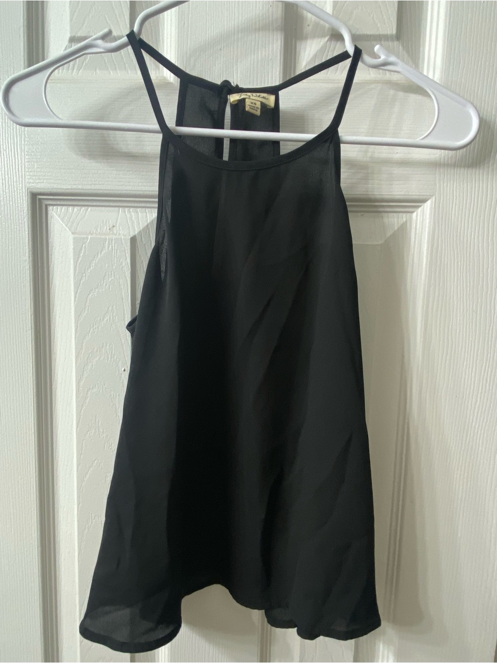 Lily White Black Halter Strap Tank